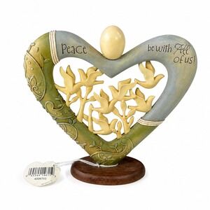 Enesco Foundations Peace Be With All Of Us Heart Doves Figurine 4009793 2007